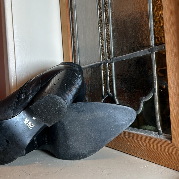 Zara black heeled cowboy ankle boots  Size 7 black - Picture 5 of 6